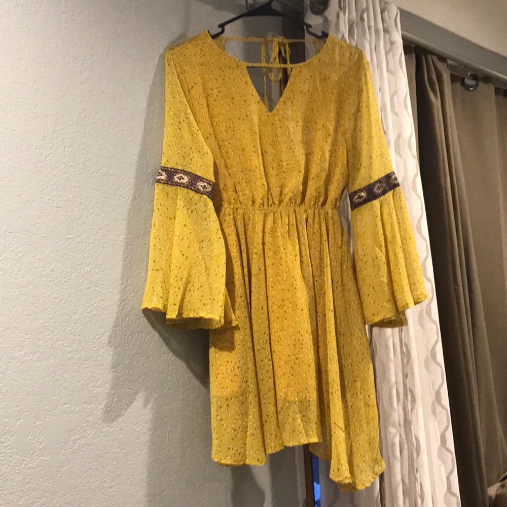 Mustard long sleeve dress